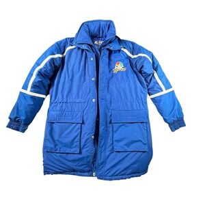 Vintage 90's Starter NBC Sports Trench Puffer Coat Jacket Size Large